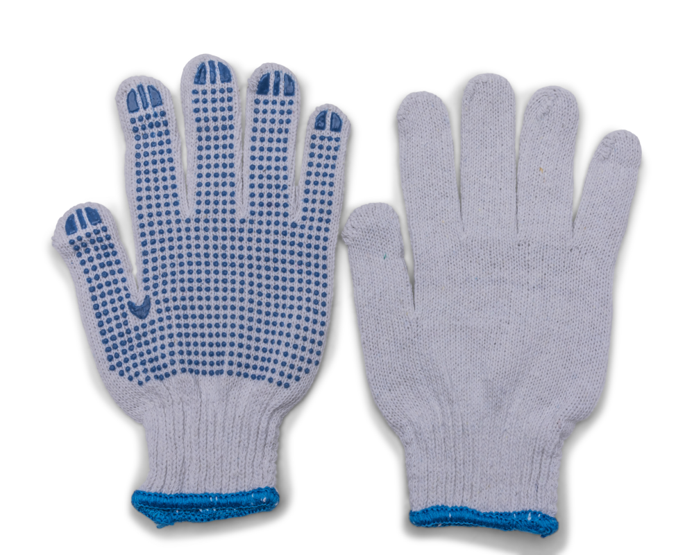 Cotton Working Glove with Polka Dot Grip