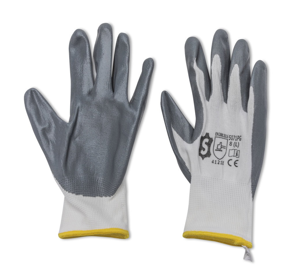 Cotton Working Glove with NBR-Coated Palm