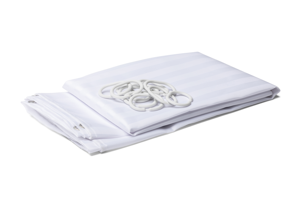 Polyester Shower Curtain For 12 Runners White