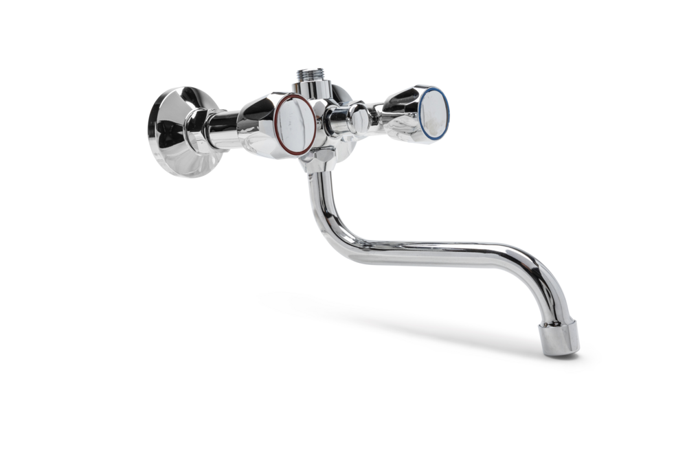 Chromium-Coated Reversible Bath/Shower Mixer With S Swivel Spout 128-178 mm 1/2″