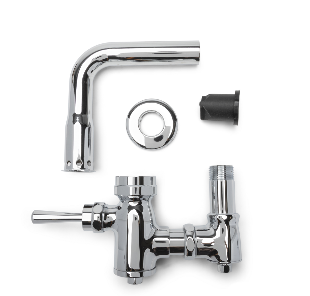 Toilet Flush Valve With Stop Valve And Flushpipe Brass