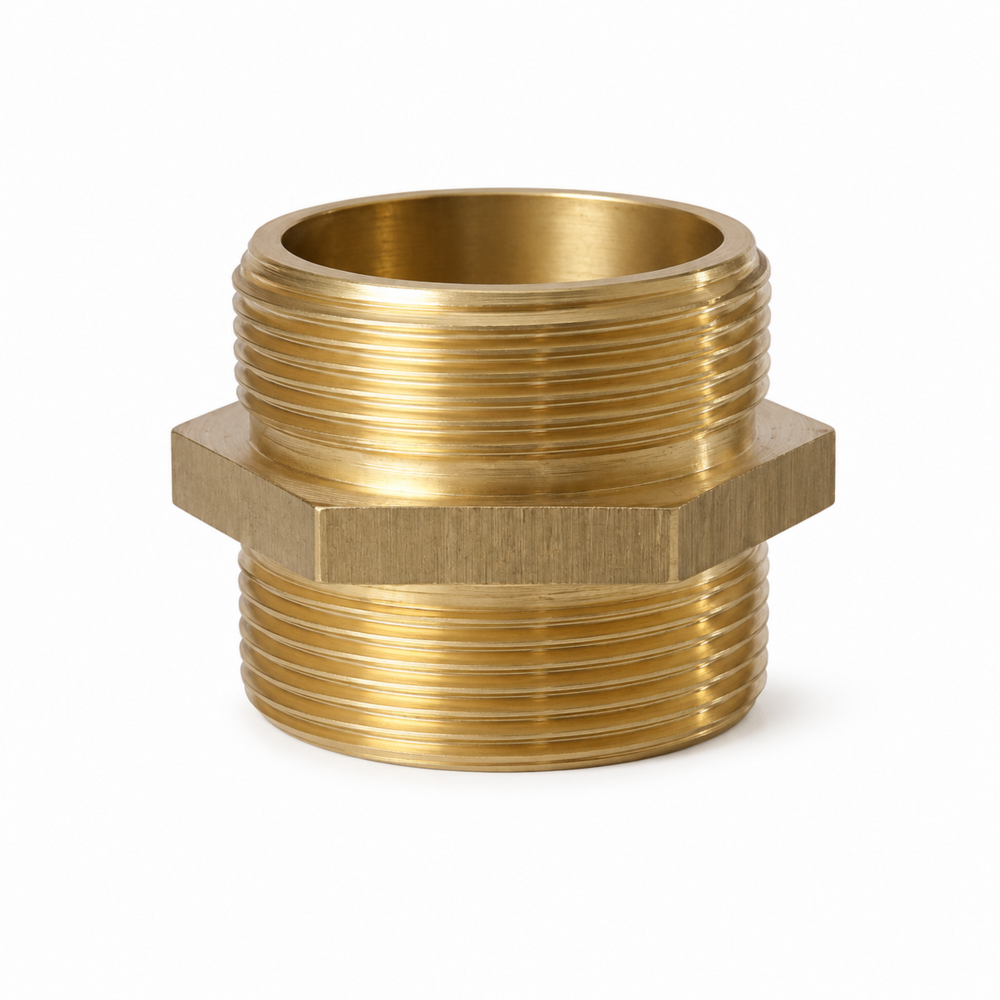 Brass Dual Nipple, 2 1/2″ x 2 1/2″, ASA Male